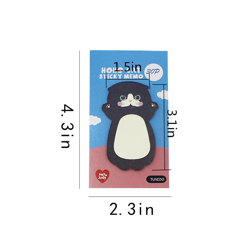 MINGSEECESS 8 Pack Cute Animal Sticky Notes Pads Cat Cartoon Self-Stick Note Memo Pad Sets for Cat Lovers Office Home - Image 5